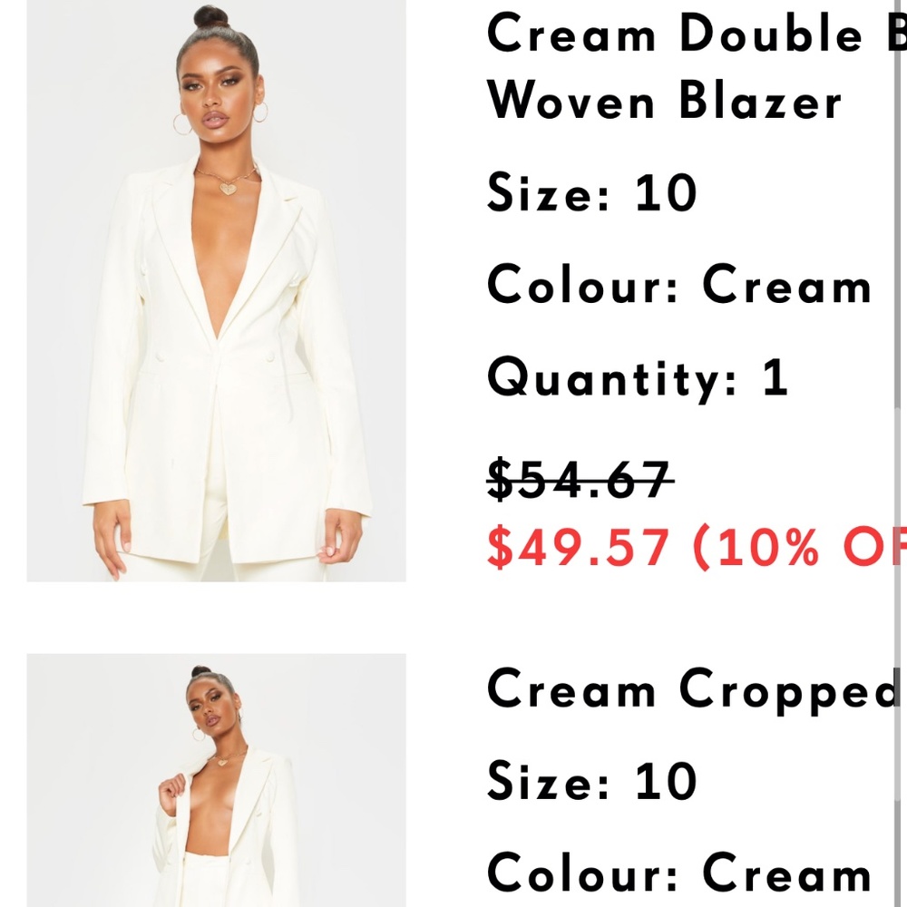 Pretty little thing cream suit